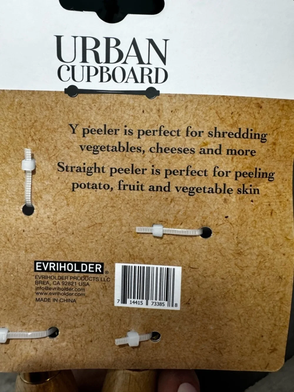 NWT Urban Cupboard Beechwood 2-PC Peeler Set - Gold